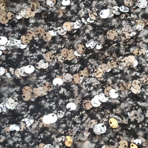 H&M black/ gray tweed sequin metallic cardigan sweater XS - Picture 3 of 7